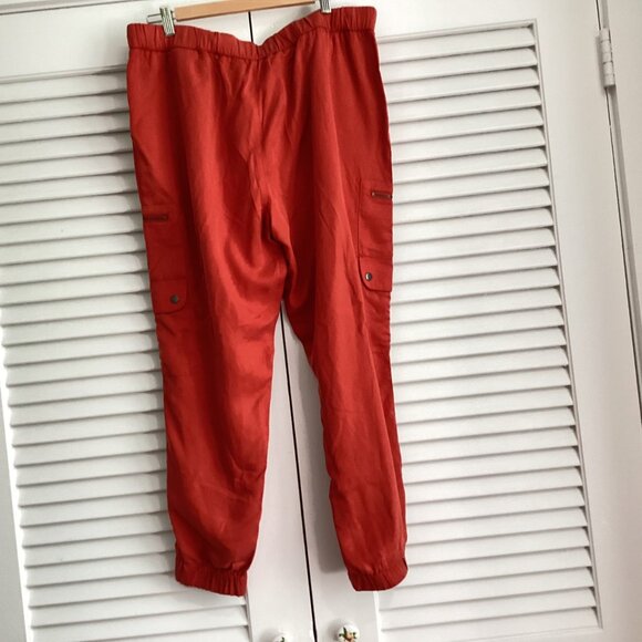 Banana Republic orange Cargo Jogger Pants Size L 100% Tencel Lyocell - Picture 7 of 13